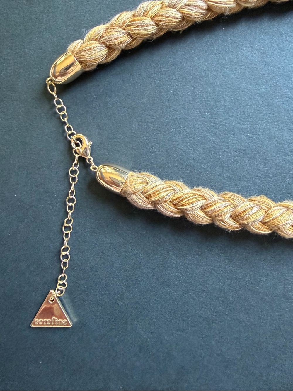 NWT Anthropologie Braided Rope Necklace with Gold Pendant - Picture 8 of 10
